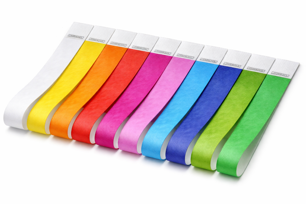 Distribuidor pulseras Tyvek para eventos control acceso