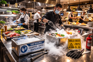 Manejo seguro de hielo seco en restaurantes y hostelería