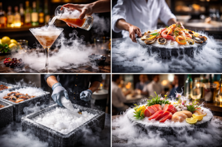 Aplicaciones del hielo humo en restaurantes y coctelería en Madrid