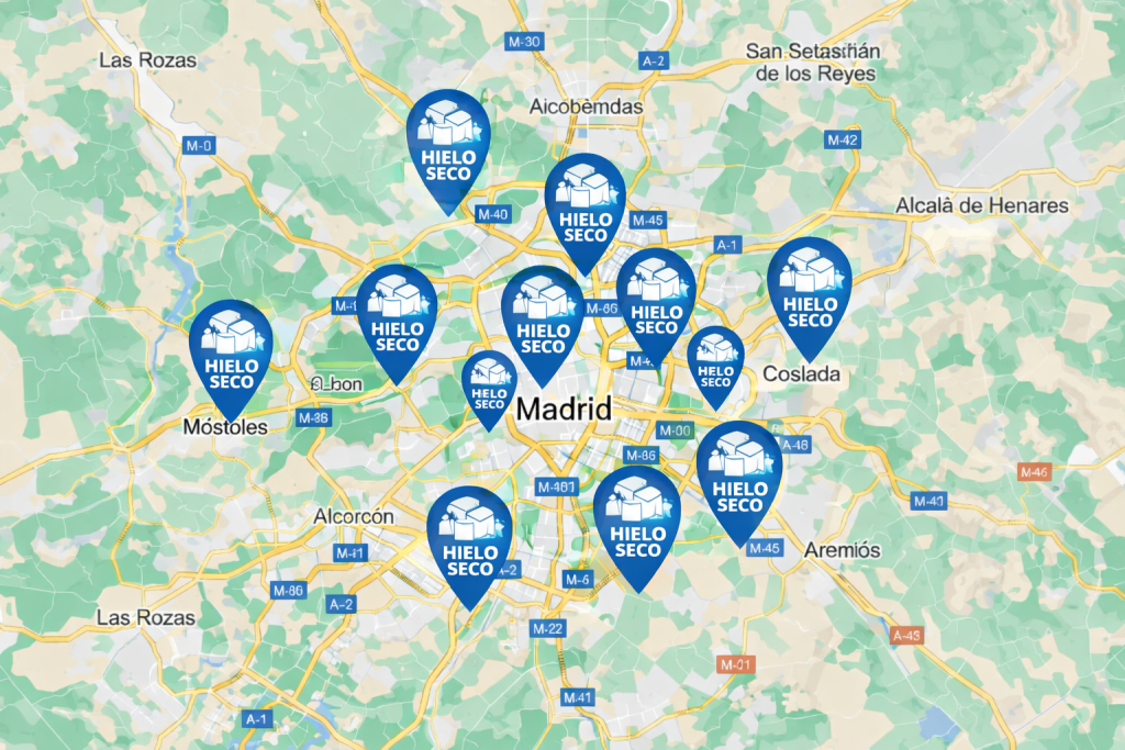 Entrega de hielo en Madrid y alrededores
