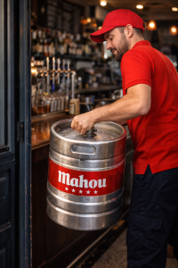 Reparto urgente real de barril Mahou en Madrid