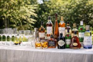 Botellas de espirituosos preparadas para eventos y celebraciones en Madrid