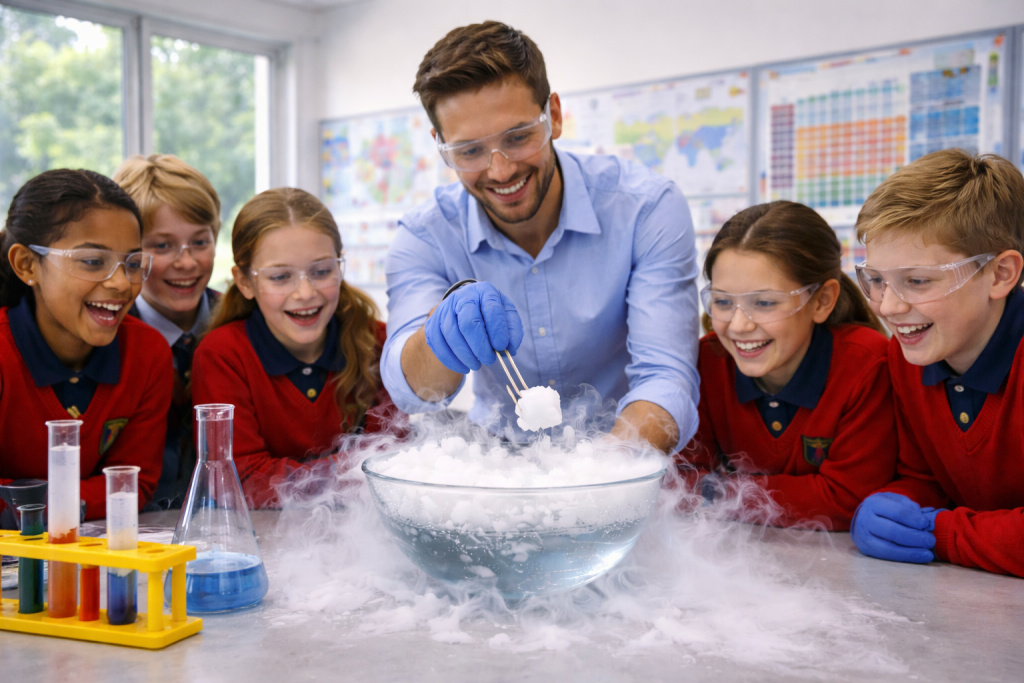 Empresa profesional de hielo seco para colegios en Madrid