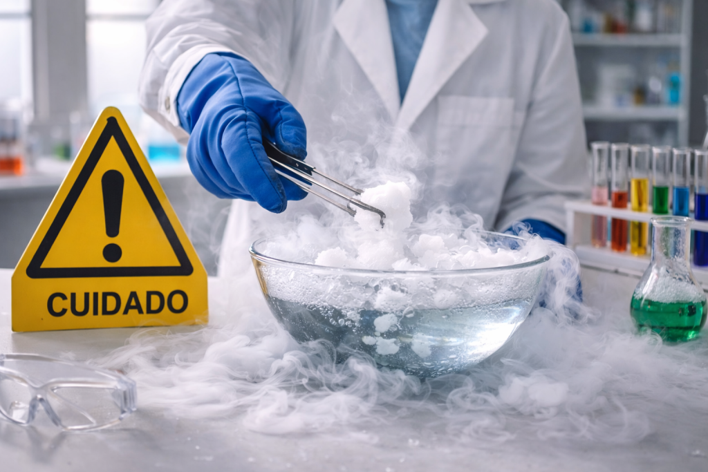 Uso seguro de hielo seco en centros educativos