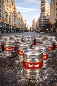 Envio profesional de barriles Mahou para hostelería en Madrid