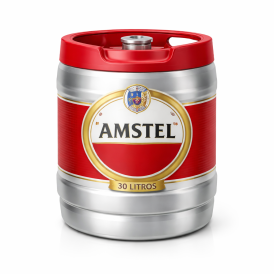  barril de cerveza amstel preparado para distribución en madrid