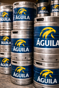 barril de cerveza águila de 30 litros acero inoxidable