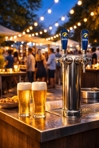 barril de cerveza águila instalado en barra de evento