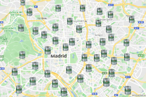 mapa de madrid con reparto de barriles de cerveza