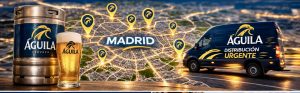 mapa de madrid con rutas de distribución de barriles de cerveza